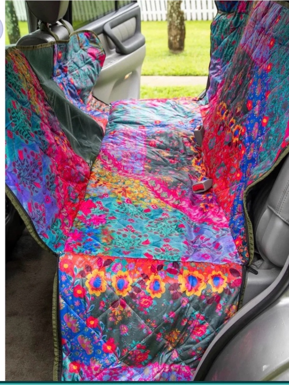 Natural Life Pet Hammock Backseat Cover Boho Print - Picture 2 of 4